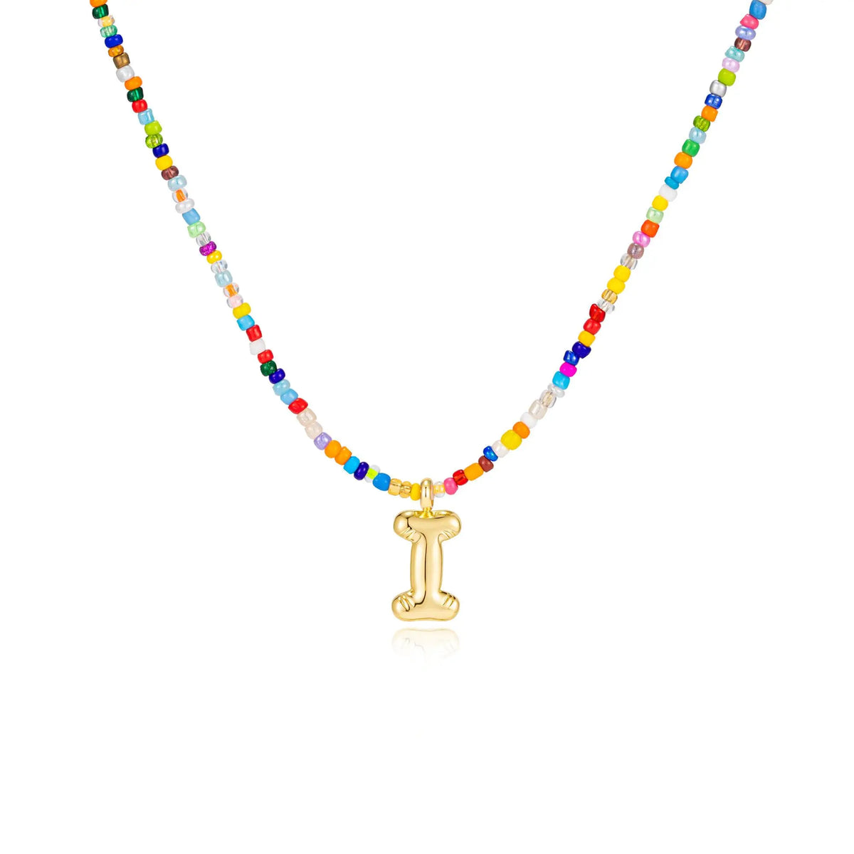 VRIUA Women's Adjustable Beaded Bubble Letter Choker - Personalized Initial Necklace, Handmade Dainty Casual Daily Beach Jewelry, Gifts for Women Lover's Accessory