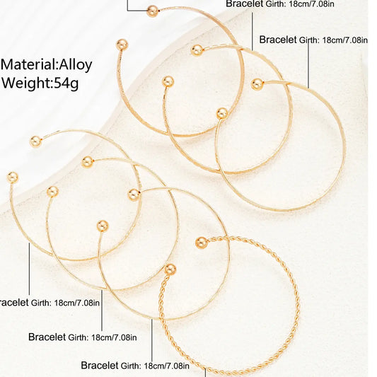 7-piece gold bracelet set, multi-layer adjustable women's bracelet set, suitable for teen girls Christmas gift bracelets Multilayered Bangles Boho Style Bangles
