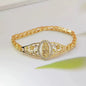 Women's 14 Karat Gold Plated Exquisite Everyday Wear Bracelet - Hypoallergenic for Comfortable Wear, Non Tarnish Stays Tarnishfree Jewelry, Trendy Gift for Her, Sohochic Costume Bangle