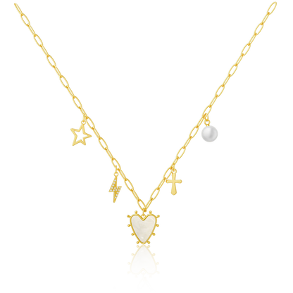 Tewiky 14K Gold/Silver Plated Heart Shape Pendant Magnetic Necklace for Women Dainty Fashion Choker Necklace Jewelry Love Party Mother's Day Gift