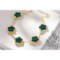 Women's Leopard Chain Bracelet Gold Link Cute Five Petal Flower Charm Resin Cheetah Print Statement Jewelry for Clubwear Gifts