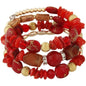 Women Beaded Bracelet Set| Colorful Boho Stackable Trendy Design with Crystal Accents Multilayer Bangle Bracelet| Fashion Stretch Braclets Jewelry for Women