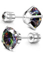 Hypoallergenic G23 Titanium Screw Back Earrings, 20g Pure Titanium Posts, 5a Cz Studs for Sensitive Ears, Sparkling Zirconia, Cubic Zirconia, Unisex Casual Trendy Jewelry, Hypoallergenic Lightweight Earrings, Shining Earrings, High Quality Earrings