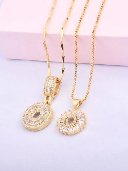 Initials Necklace with Box, 26 Letters Pendant Necklace, Alphabet Letter Necklace for Women & Girls, Fashion Jewelry for Party, Daily Decor, Trendy All-match & Exquisite Jewelry for Birthday Gift, Personalized Initial Necklace, Fashionable Accessory