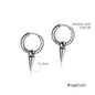 OUFER 20G 2PCS CZ Rhinestone Silver Spike Dangle Earring Set - 316L Stainless Steel Body Jewelry, Funky Unique Unisex Women's Fashion Accessories