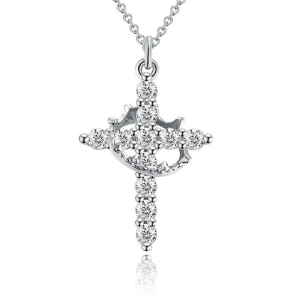 Women's Elegant Cross Theme Faith Pendant Necklace - Stacking Layered Pendant with Necklace, Fashion Costume Jewelry, Gift Idea for Gifting