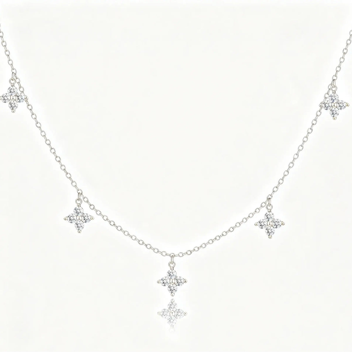 Pancert Women's Dainty Floral Choker Necklace - Gold-Plated Sparkling CZ Charms, Trendy Charms Necklace, Whimsical Accessories, Jewelry for Women, Ideal Girlfriend Gift