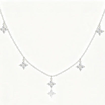 Pancert Women's Dainty Floral Choker Necklace - Gold-Plated Sparkling CZ Charms, Trendy Charms Necklace, Whimsical Accessories, Jewelry for Women, Ideal Girlfriend Gift