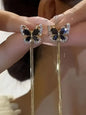 Elegant Butterfly Earrings with Sparkling Cubic Zirconia, Zirconia Butterflies, Perfect Gift for Birthday Christmas Anniversary Valentine's Day, All Seasons, Gift Ready, Unique Design Shining CZ Earrings