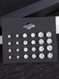 12 Pairs/24 Pieces Classic Faux Pearl Zircon Pearls Earrings Set, Mixed Sizes Elegant Ear Jewelry Combo, Women's Daily Minimalist Gift