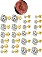 Unisex Rhinestone Decor Stud Earrings, Sparkling Ear Jewelry, 12 Pairs Stainless Steel Cartilage Earrings for Women & Girls, All-match Jewelry As Birthday Gift, Stud Earring Sets, Ear Studs, Earring Pack