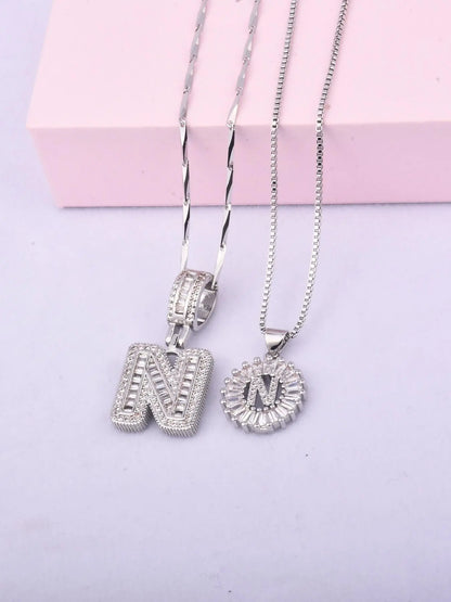Initials Necklace with Box, 26 Letters Pendant Necklace, Alphabet Letter Necklace for Women & Girls, Fashion Jewelry for Party, Daily Decor, Trendy All-match & Exquisite Jewelry for Birthday Gift, Personalized Initial Necklace, Fashionable Accessory