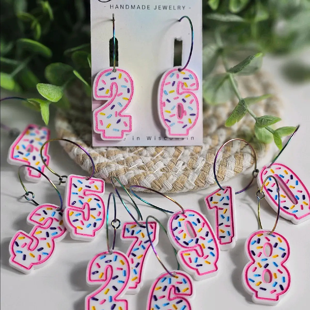 Customizable Birthday Cake Candle Earrings