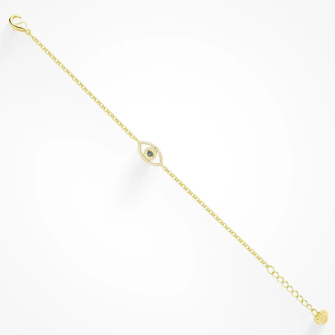 EVRY JEWELS Gold or Silver Plated Women's Hypoallergenic Evil Eye Bracelet