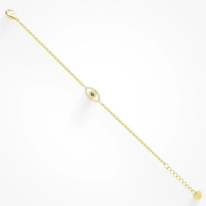 EVRY JEWELS Gold or Silver Plated Women's Hypoallergenic Evil Eye Bracelet