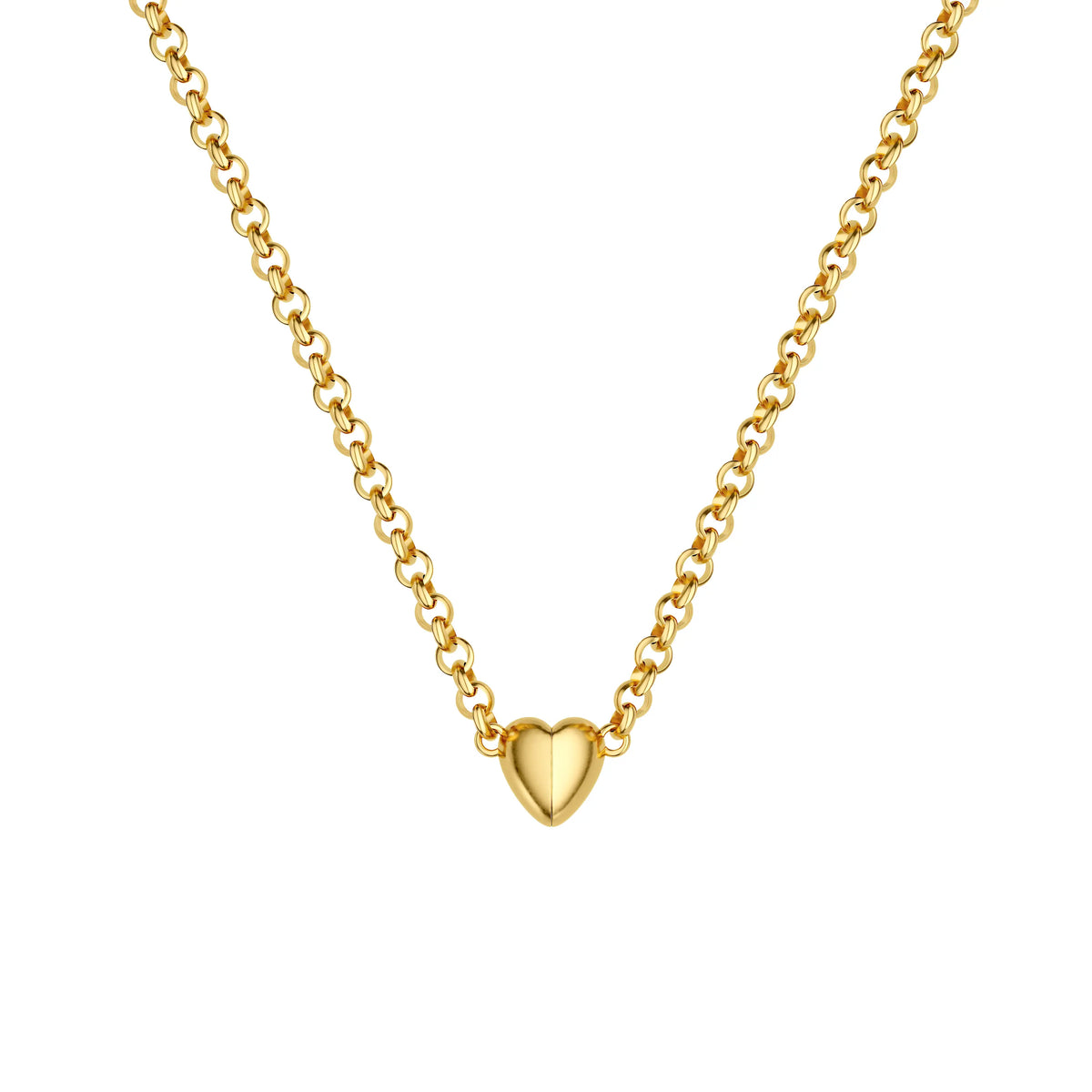 Tewiky 14K Gold/Silver Plated Heart Shape Pendant Magnetic Necklace for Women Dainty Fashion Choker Necklace Jewelry Love Party Mother's Day Gift