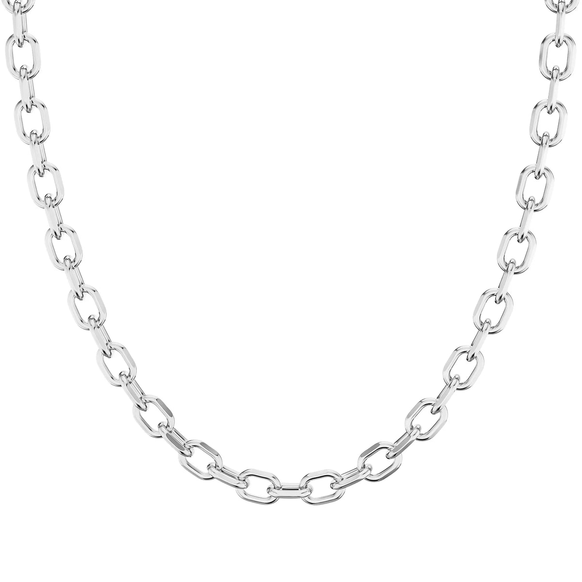 Tewiky 14K Gold/Silver Plated Paperclip Dainty Necklace for Women Statement Trendy Thick 14K Golden Chain Link Necklace Waterproof Simple Jewelry Gifts For Mother's Day gifts